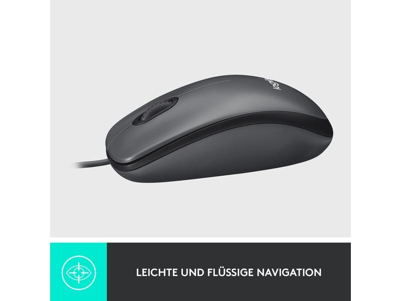 Logitech Maus M100 Optical Kabelgebundene optische Maus für PC, Laptop und Mac