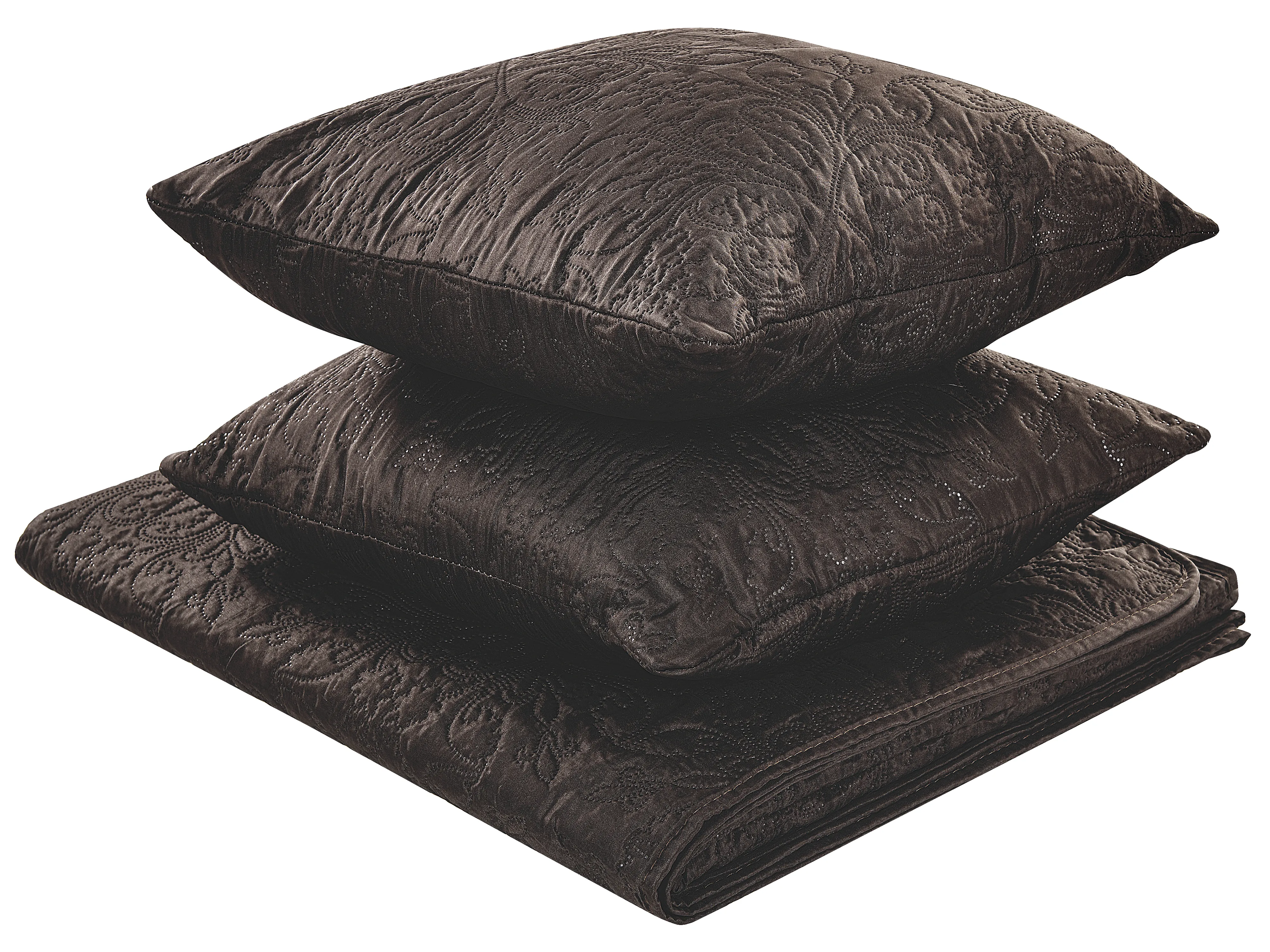 Sprei met kussens RAYEN 140 x 210 cm Bruin