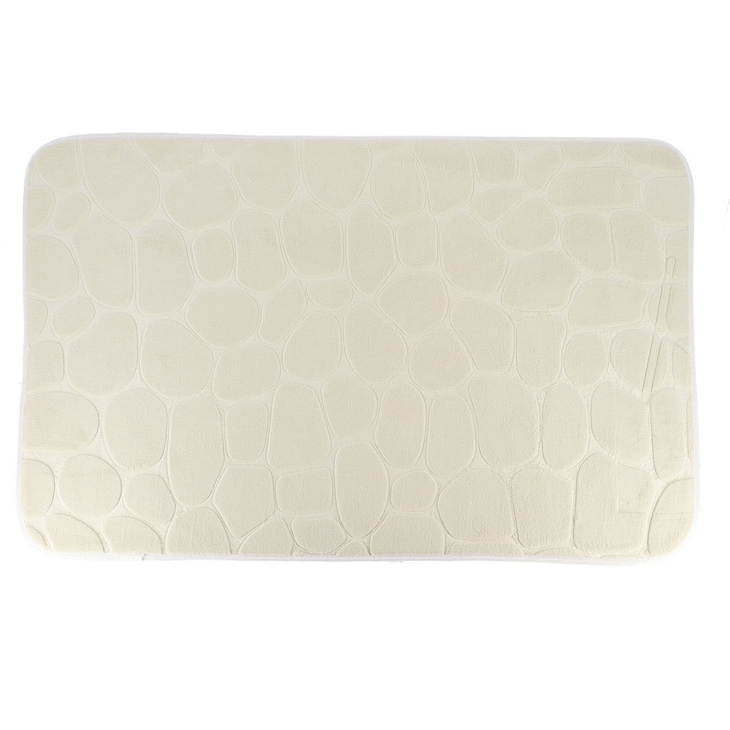 Tapis mémoire de forme galet beige 50x80cm