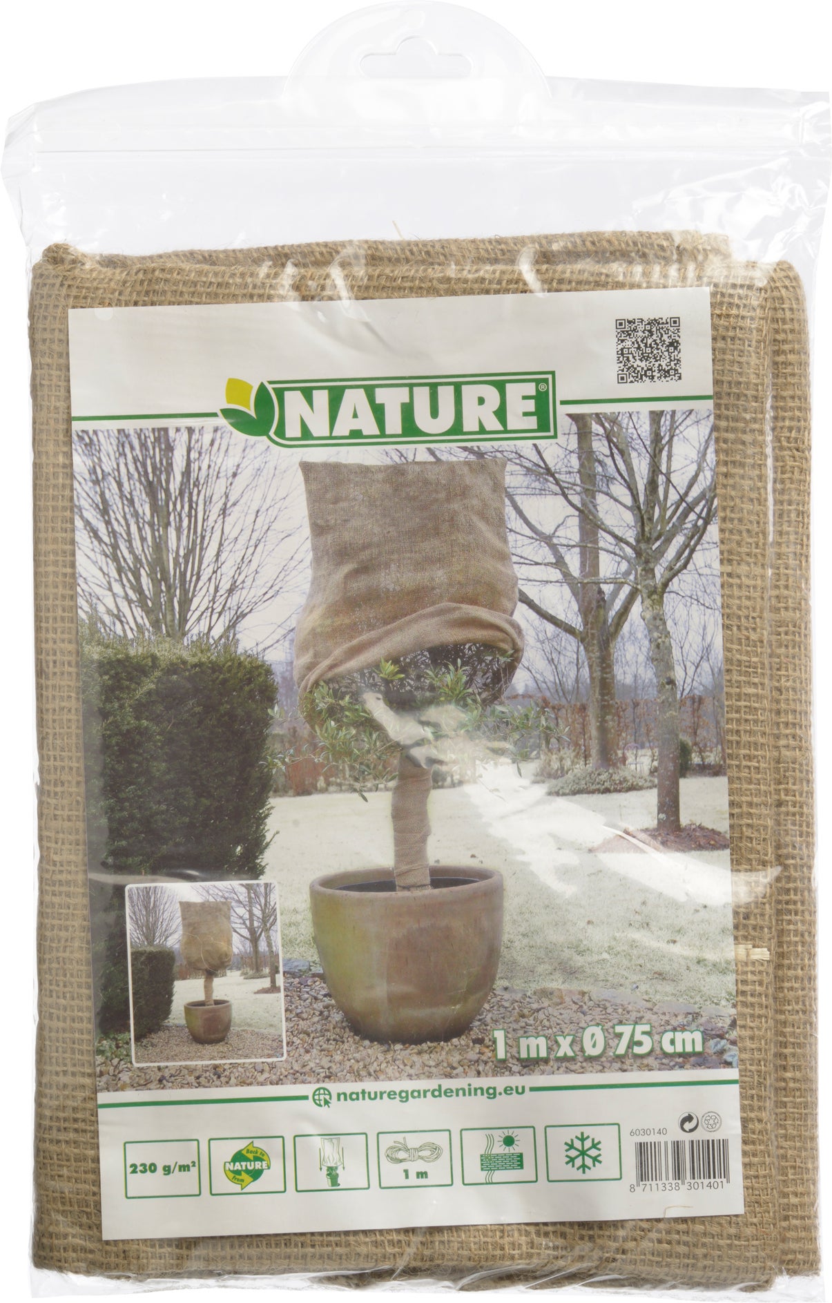 Nature afdekhoes van jute D 75 H 100 cm