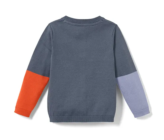 Kleinkinder-Strickjacke, Colorblocking-Design