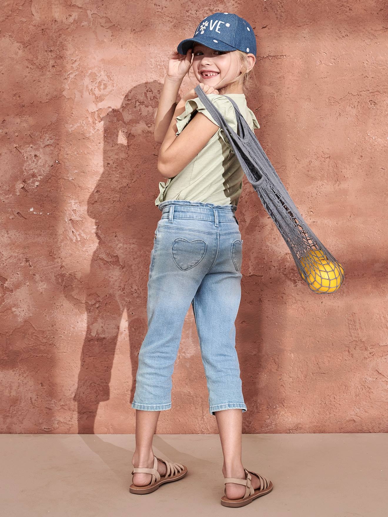 Calça jeans cropped feminina Double Stone com laços.