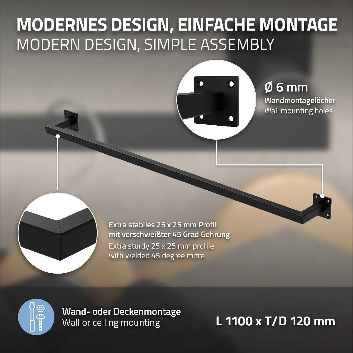 ML-Design Tringle à vêtements - Noir