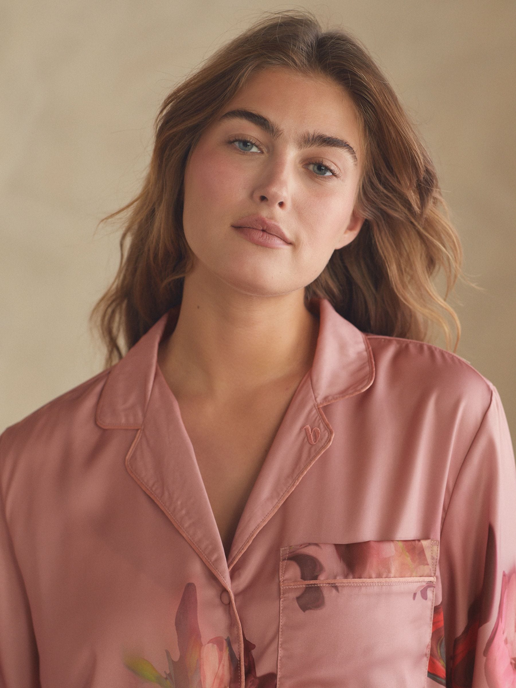Roze - B by Ted Baker - Satijnen pyjama met knopen