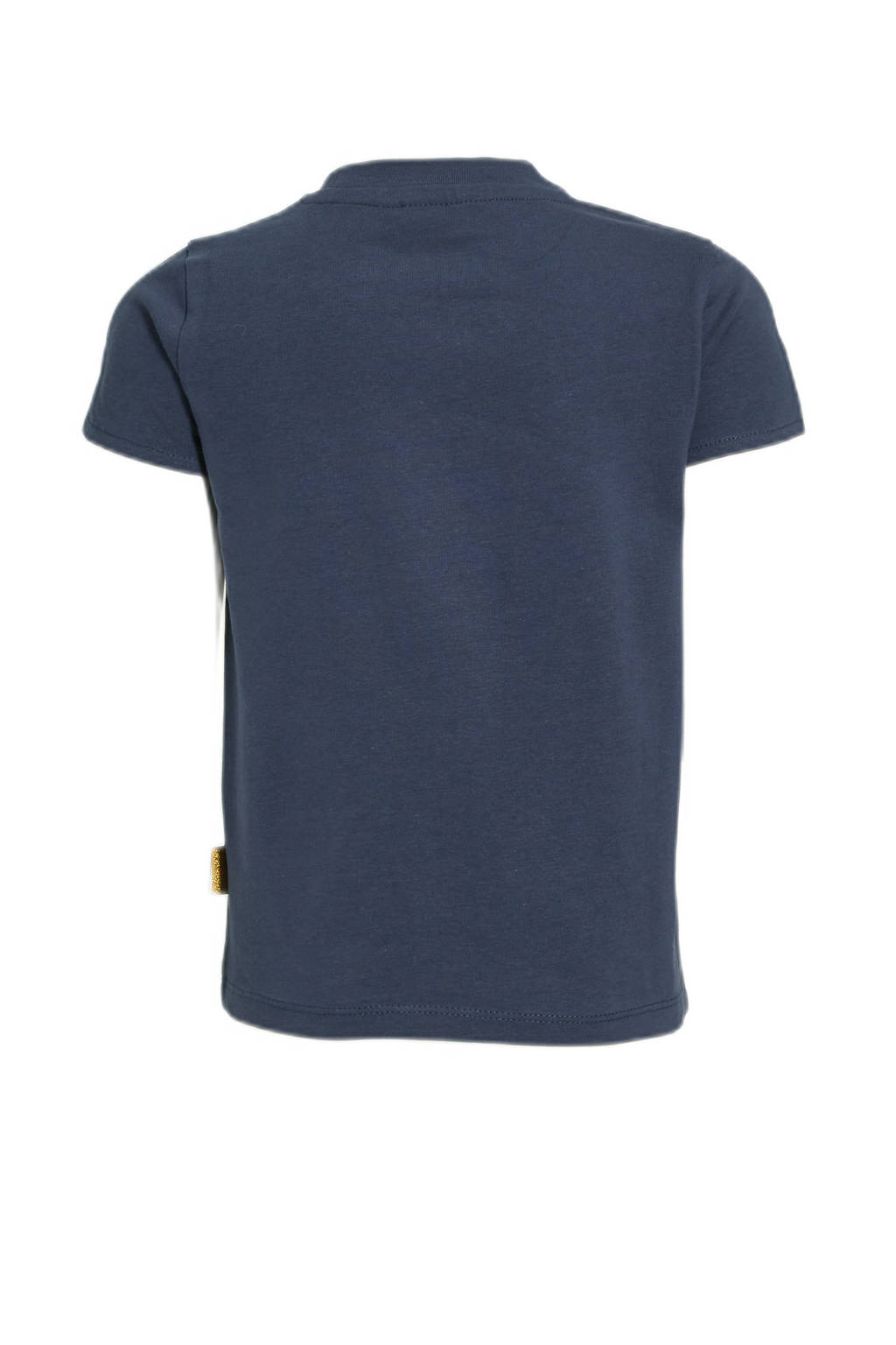 Orange Stars T-shirt Marjanne met printopdruk en pailletten donkerblauw