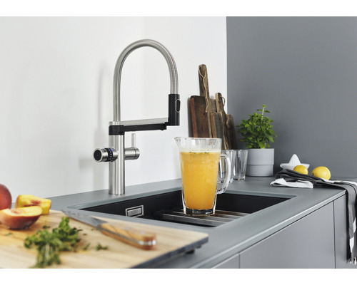 Blanco keukenkraan DRINK.SODA EVOL-S PRO satijn goud mat 527427