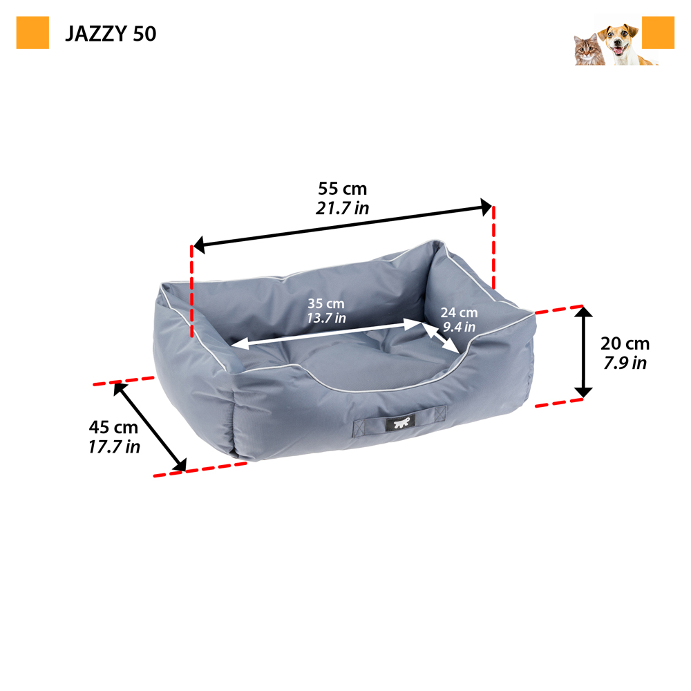 Ferplast panier chien coussin chien petite taille tissu anti-rayures lavable en machine à 30°cmatelas pour chien imperméable 55 x
