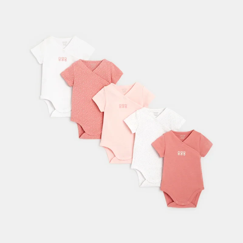 Body croisé (lot de 5) rose naissance Rose