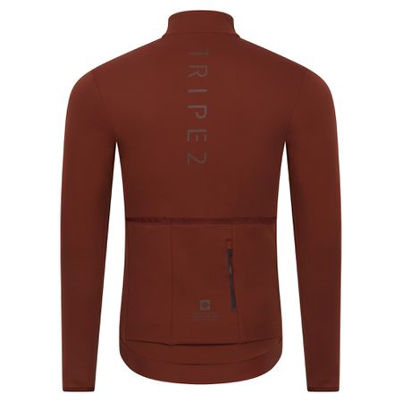 VELOZIP SUB Herren-Langarm-Merino-Trikot  brandy brown  M