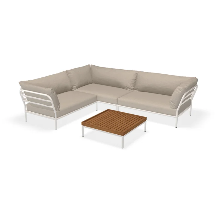 HOUE - Level 2 Loungeset 7, inkl. Beistelltisch, muted white / ash