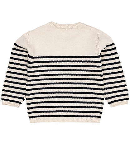 Copenhagen Colors Bluse - Uld - Strik - Cream/Navy Stripe