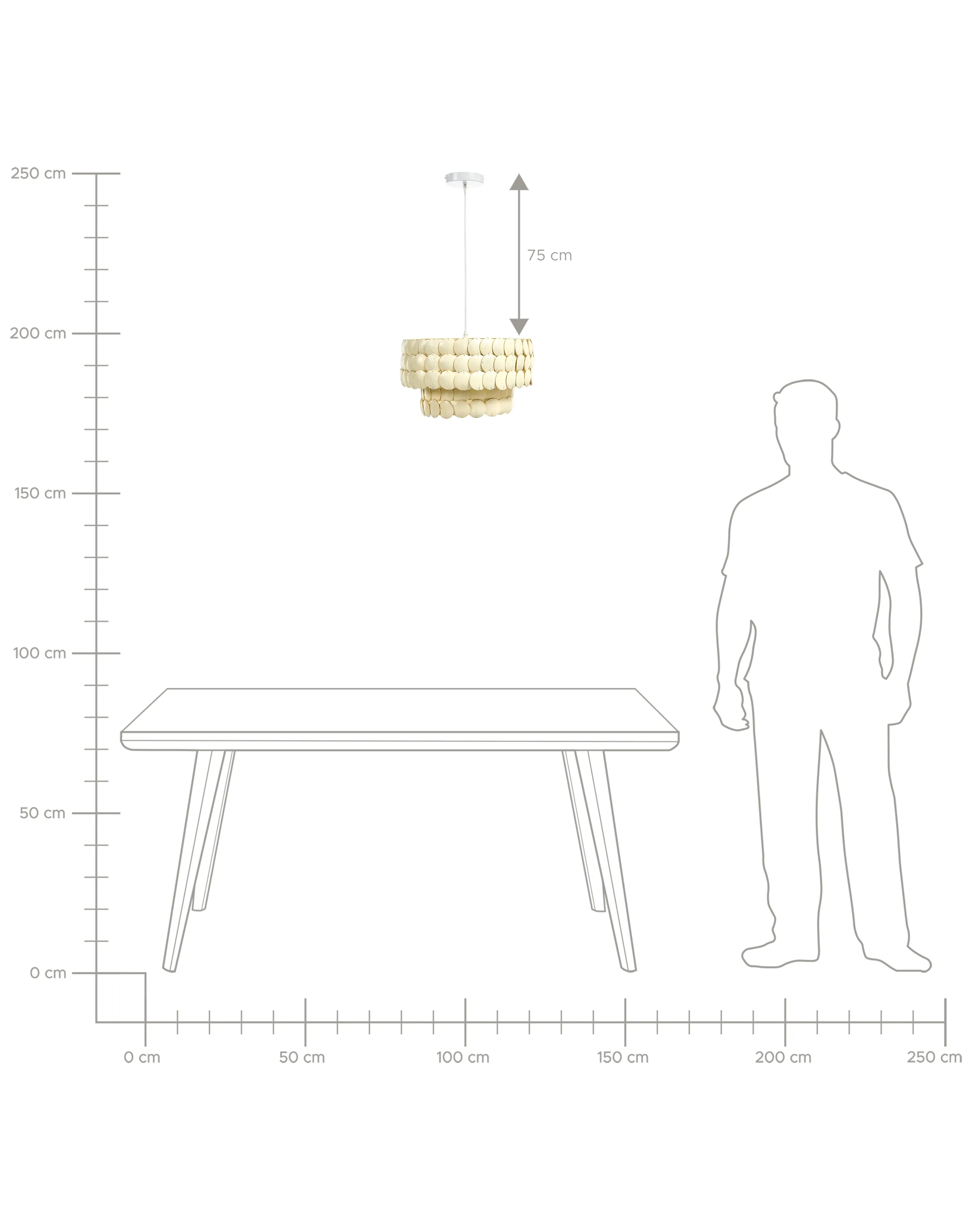 Kroonluchter KOTMALE Kokosnootschaal Lichtbeige