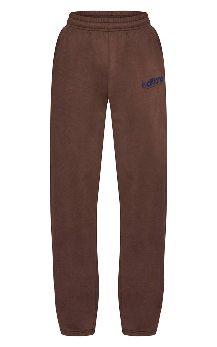 Chocolat Jogging Droit Imprimé Éditions Tall
