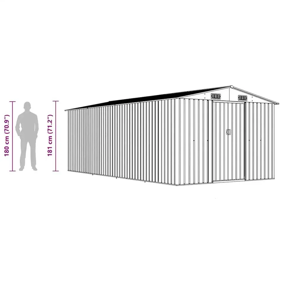 vidaXL - Tuinschuur - Antraciet - Staal