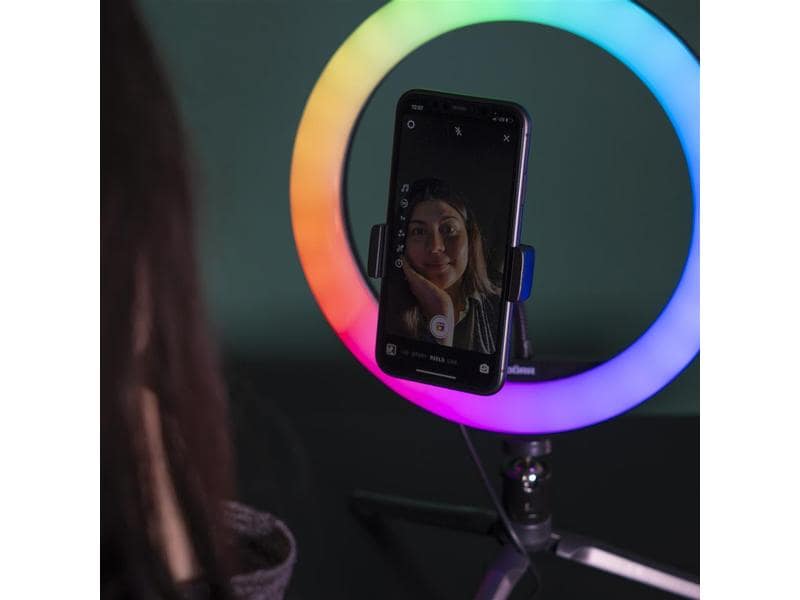 Dörr Videoleuchte Vlogging Kit VL-26 RGB Ringleuchte mit spannenden, einzigartigen Farb- und Blinkeffekten