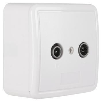 Q-Link coax contactdoos rtv eind/rijgbaar opbouw wit