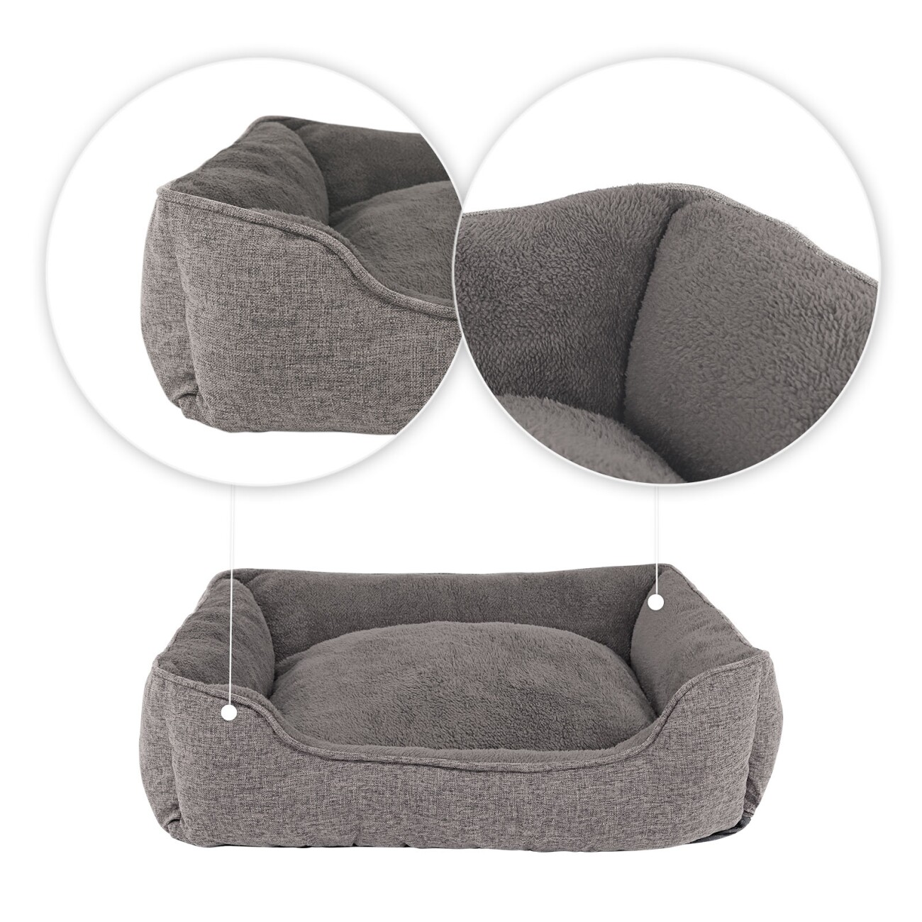 Lionto Hundebett meliert grau S