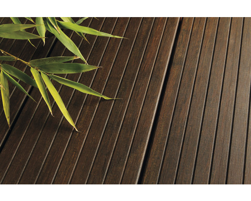 Konsta Bamboe Terrasplank, Massief Profiel, Gegroefd/Glad, 18x139x1860 mm, Donkerbruin