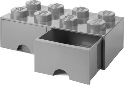 LEGO Oppbevaringsboks med Skuff 8, Grå