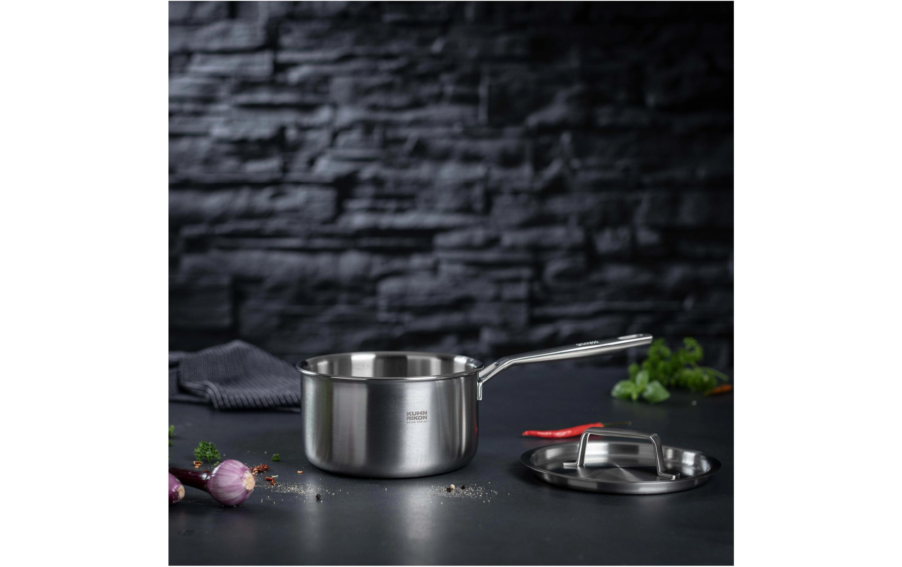 Kochtopf-Set Fiveply 3-teilig, Antihaft<br>Stielkasserolle, Kochtopf und Bratpfanne