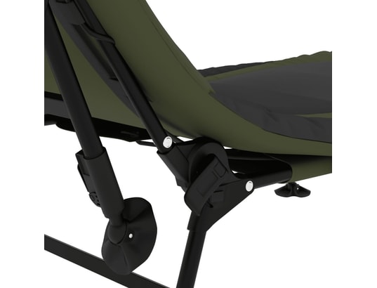 VIDAXL - Chaise longue Lit de pêche avec pieds à boue réglables pliable vert