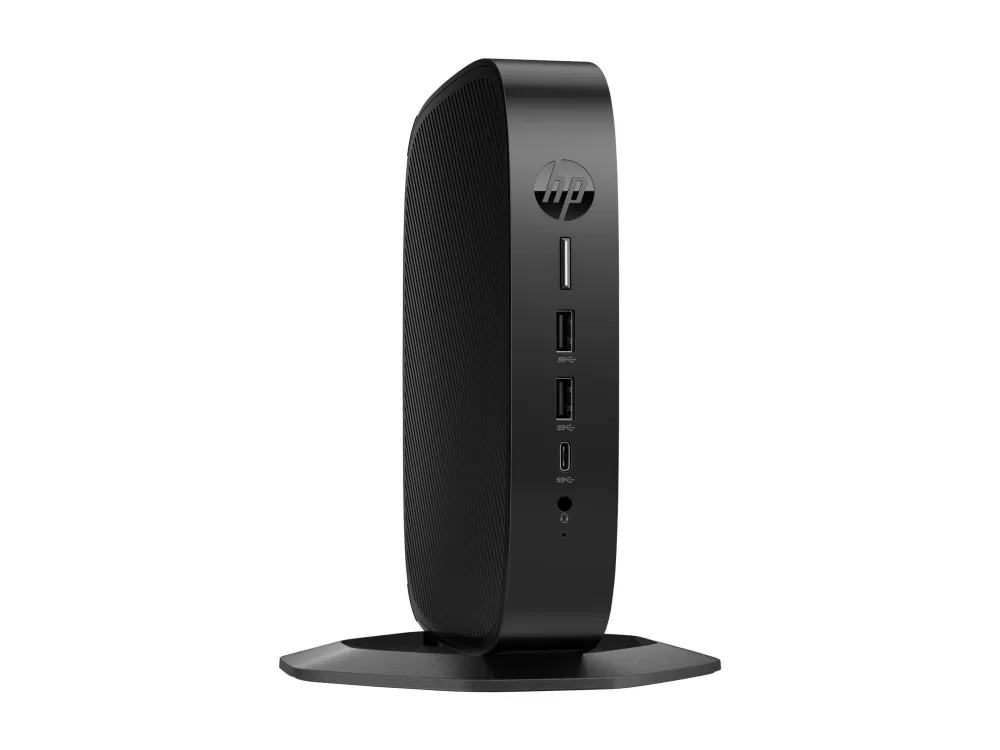 HP Elite t655 - Tynd klient - SFF 1 x Ryzen Embedded R2314 / op til 3.5 GHz - RAM 4 GB - flash 32 GB - eMMC - Radeon Graphics - Gigabit Ethernet, Bluetooth 5.2, IEEE 802.11ax (Wi-Fi 6) - HP ThinPro - skærm: ingen - tastatur: tysk