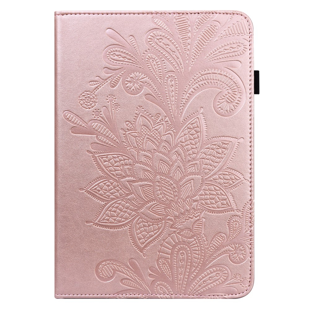 Samsung Galaxy Tab A8 10.5 (2021) Leder Tasche Flip Cover Blumen Mandala Imprint - Roségold