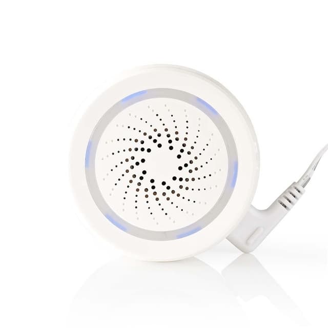 Nedis SmartLife-Sirene | Wi-Fi | Strømforsyning | 8 Lyde | 85 dB | Android™ / IOS | Hvid