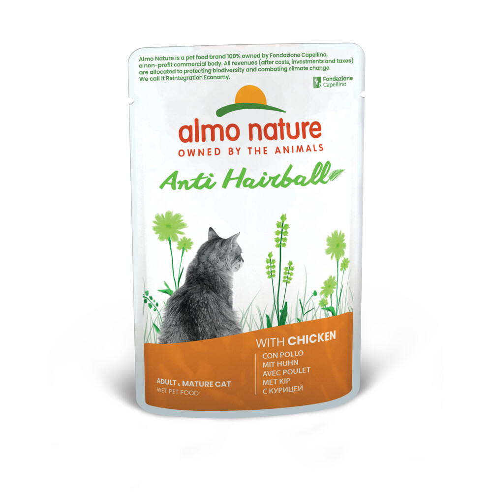 30x Almo Nature Anti-Haarbal Kattenvoer Nat Kip70 gr