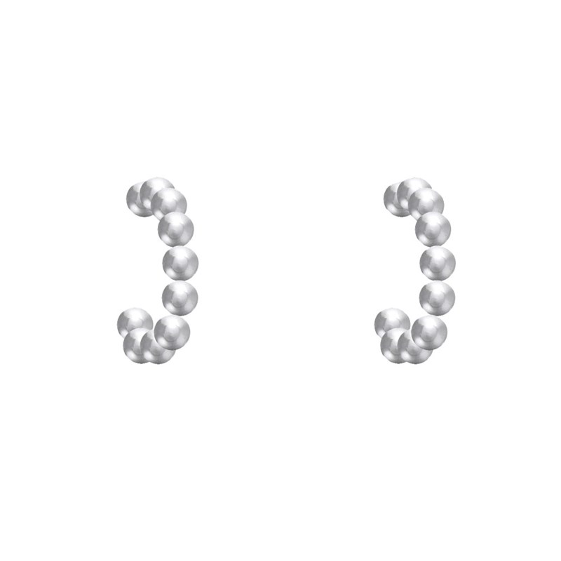 Boucles d'Oreilles Argent Demi Créoles de Billes