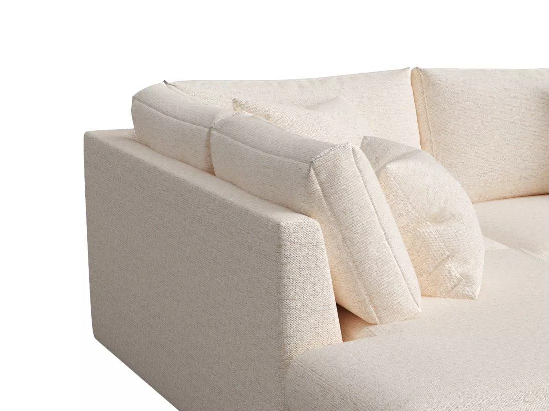 Canapé d'angle droit en tissu beige JULINA de Maison Céphy
