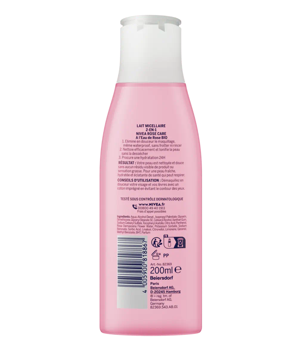LAIT DÉMAQUILLANT À L'EAU DE ROSE BIO