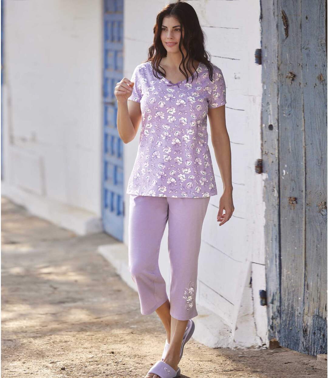 Pyjama d’Été Imprimé Fleuri