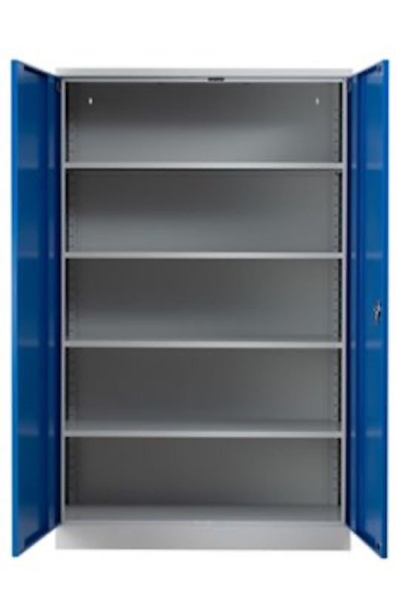 PROREGAL Stalen kast Bee 4 planken HxBxD 195 x 120 x 42 cm Gegalvaniseerd plankmateriaal Grijs & Blauw