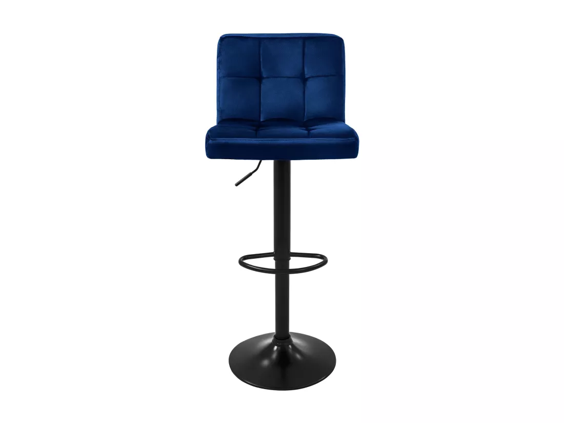 Lot de 4 tabourets de bar rembourrées en velours bleu chaise réglable en hauteur