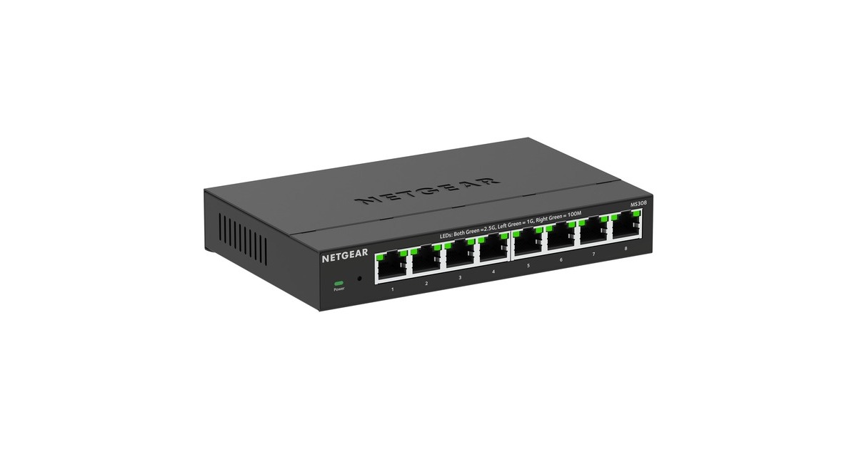 Netgear8-Port 2.5G Multi-Gigabit Ethernet Unmanaged Switch  (Zwart, Unmanaged)