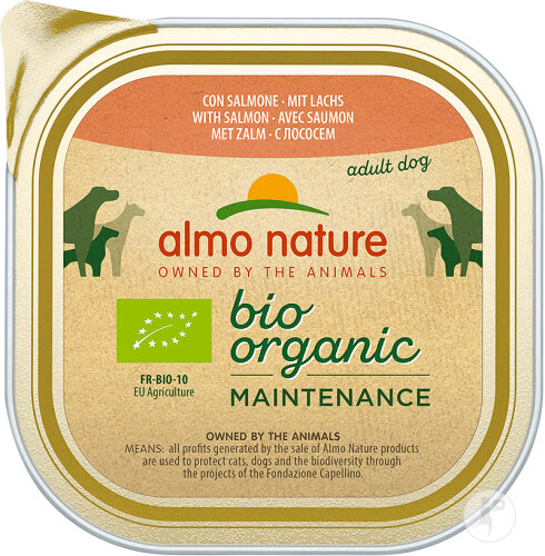 Almo Nature Bio Organic Maintenance Pâtée Avec Saumon Chien Adulte 300g