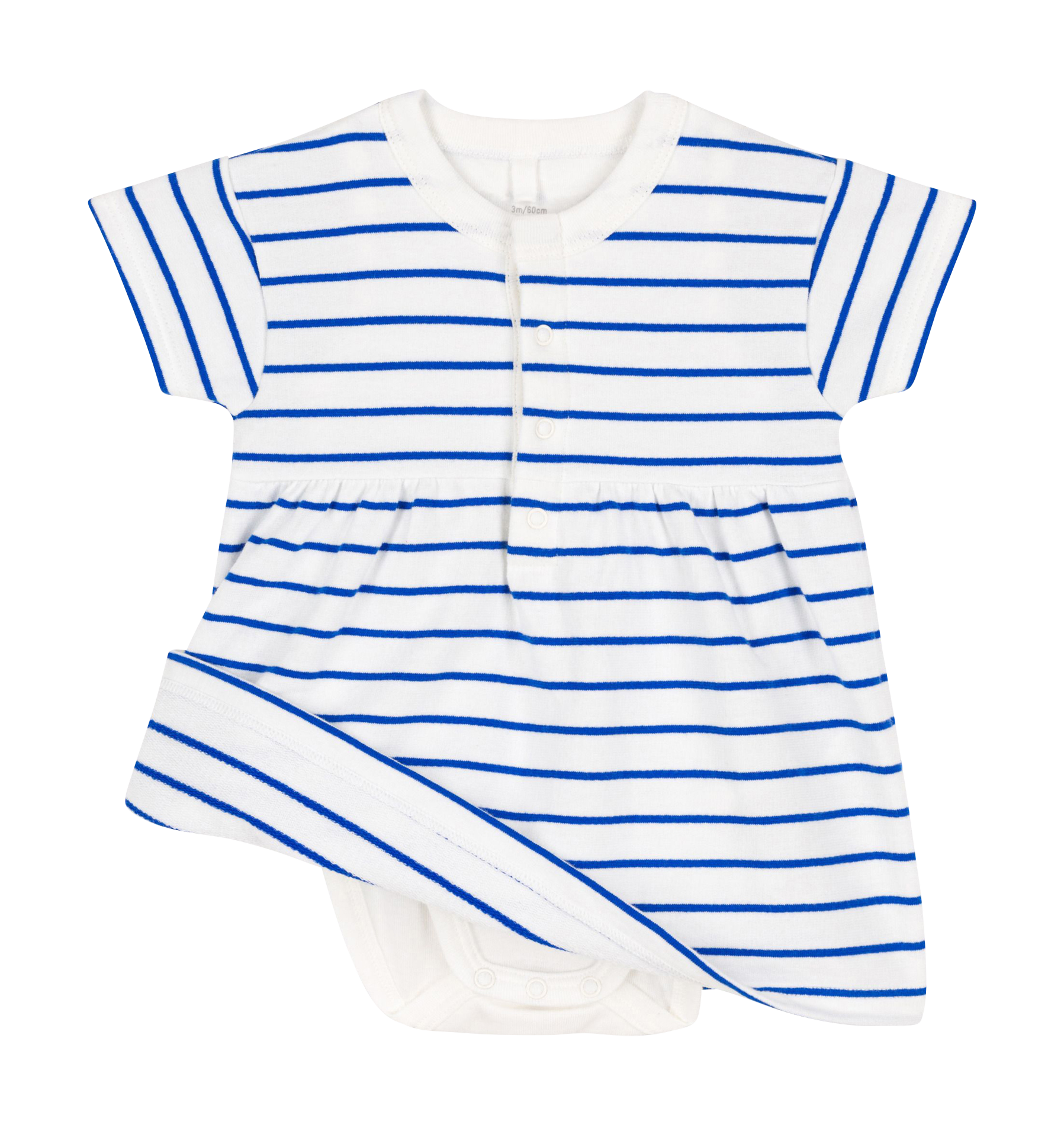 Robe courte col rond en coton | Blanc
