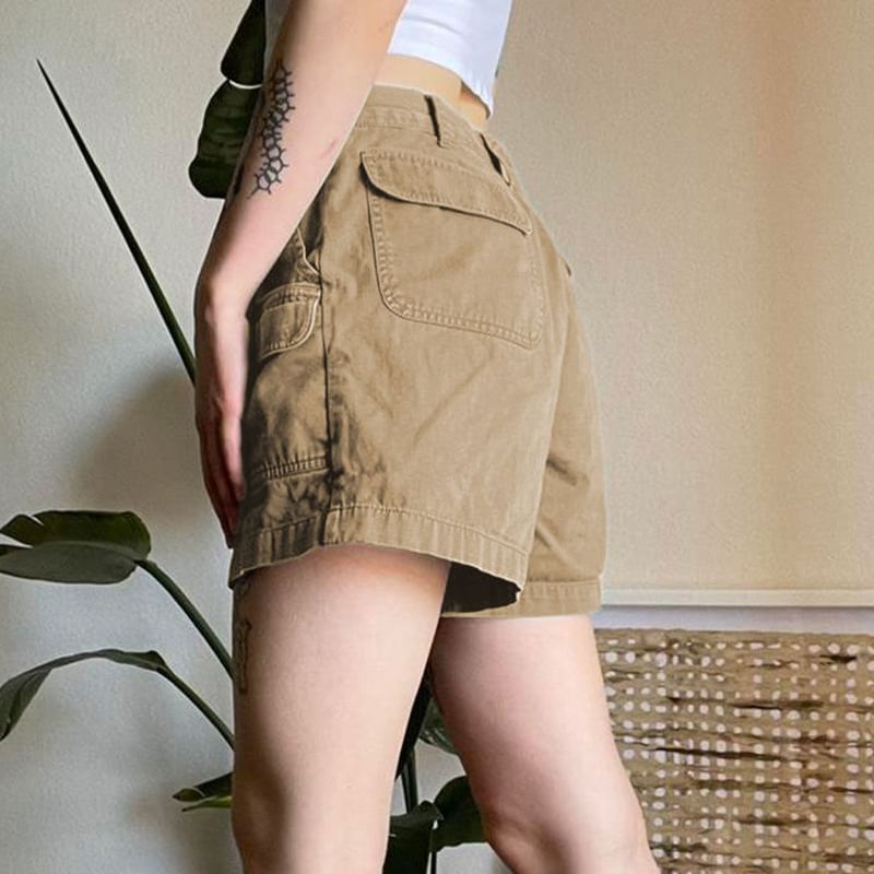 Puffie - Cargoshorts met hoge taille en wijde pijpen
