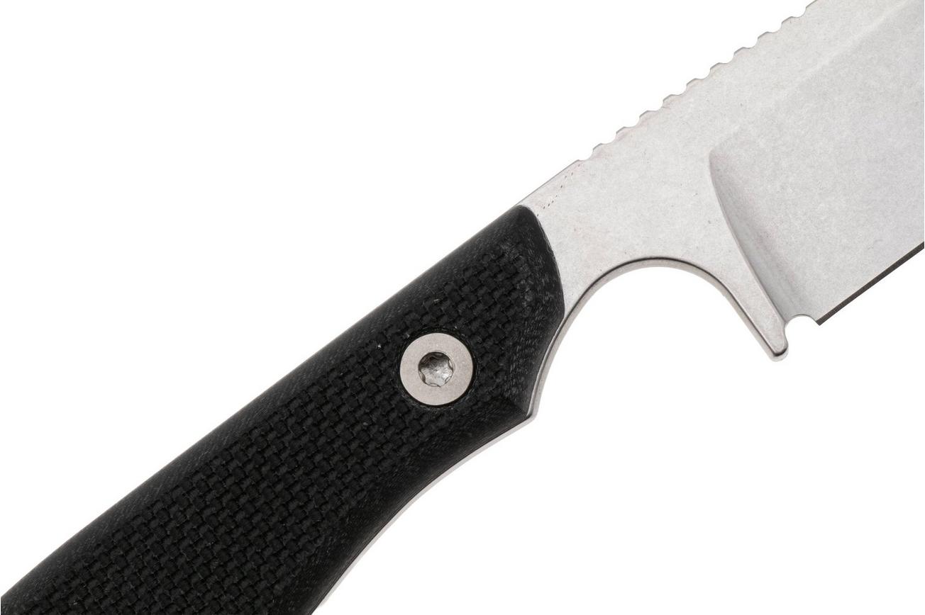 White River Knives M1 Backpacker Pro WRM1-TBL-MAG, Stonewashed CPM MagnaCut, Black G10 vaststaand mes