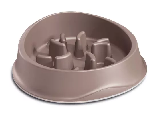 Gamelle anti glouton Slow feeder 1 litre Taupe