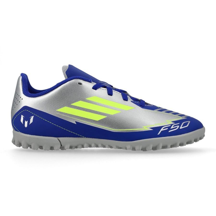 adidas F50 Messi Club TF La Vida Rapida - Argenté/Jaune/Bleu Enfant