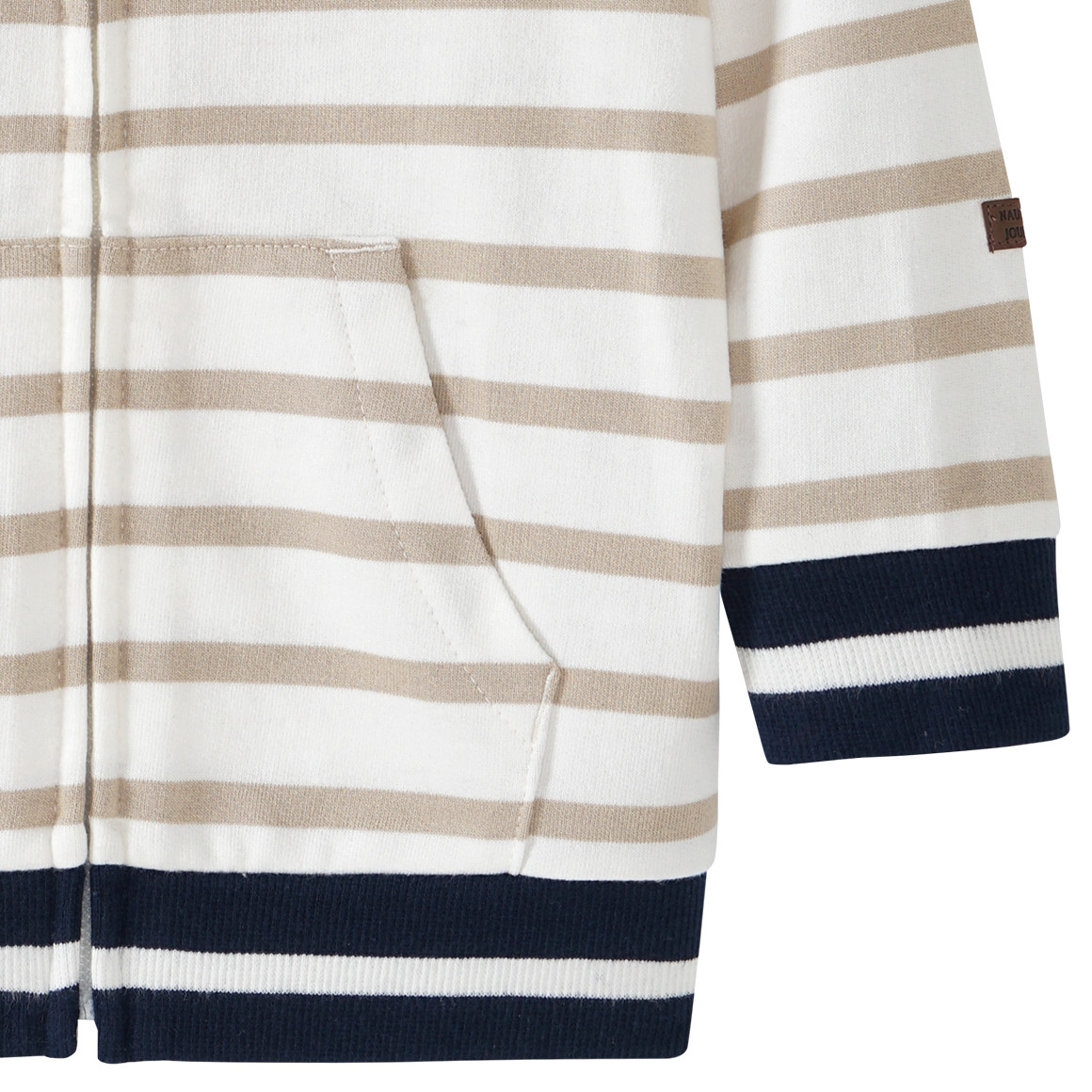 Topomini Baby Sweatjacke aus Bio-Baumwolle cremeweiss / beige
