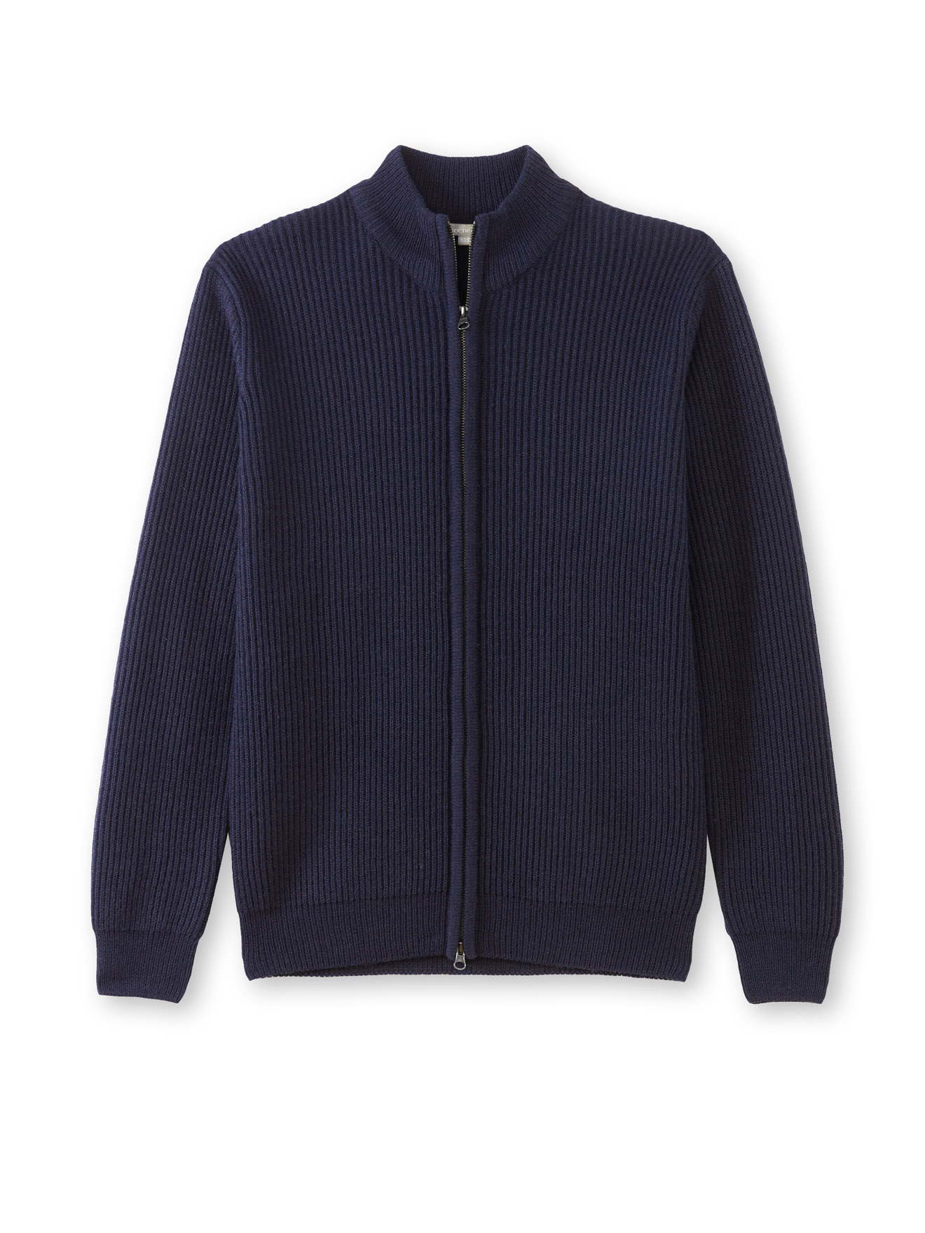 Gilet zippé en côtes anglaises