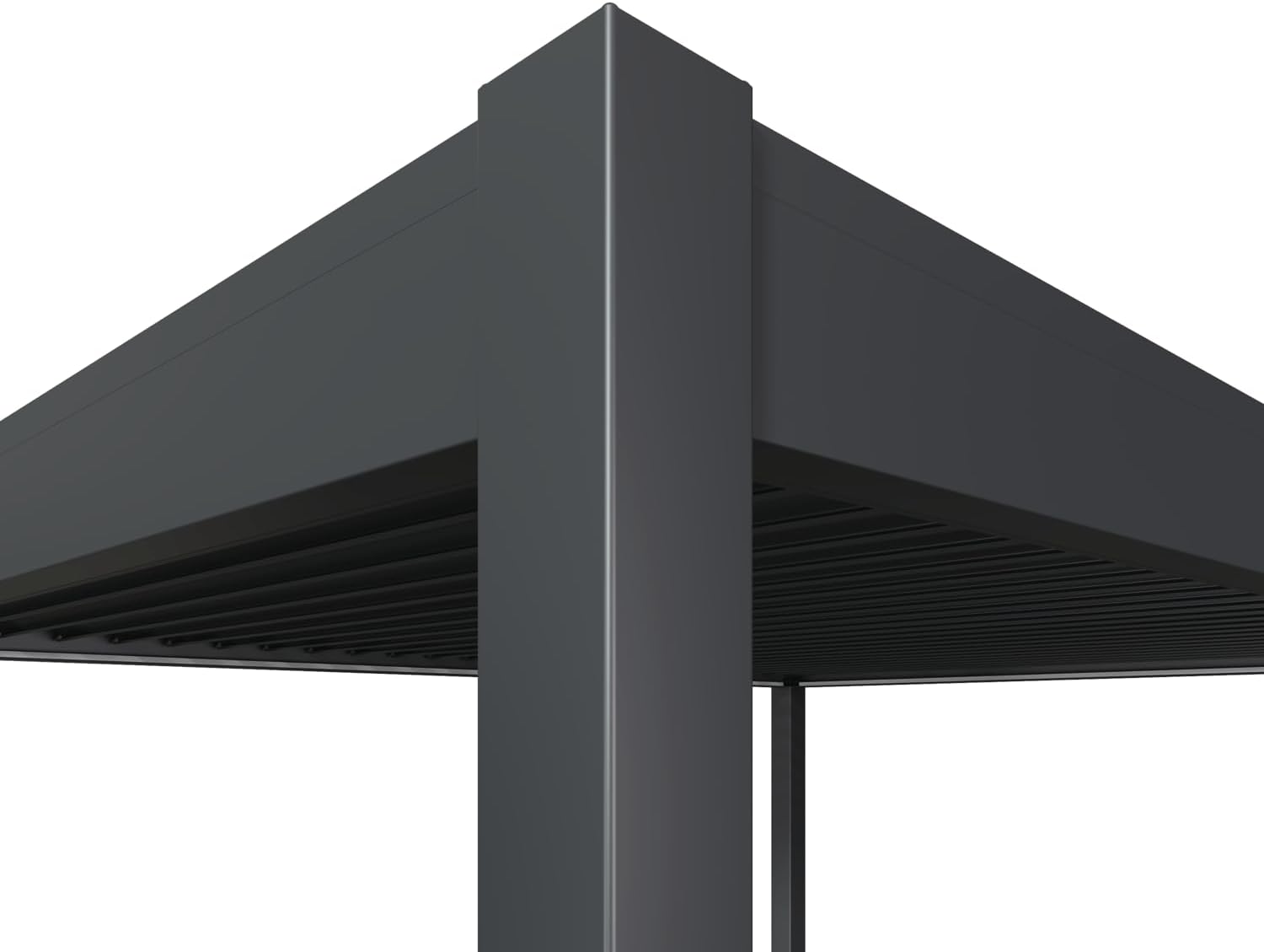 Pavillon Pergola 3,6x4m Terassenüberdachung freistehend mit Lamellendach elektrisch verstellbar LED Gartenpavillon wasserdicht stabil Winterfest Aluminium Weide Deluxe mit Fernbedienung Anthrazit