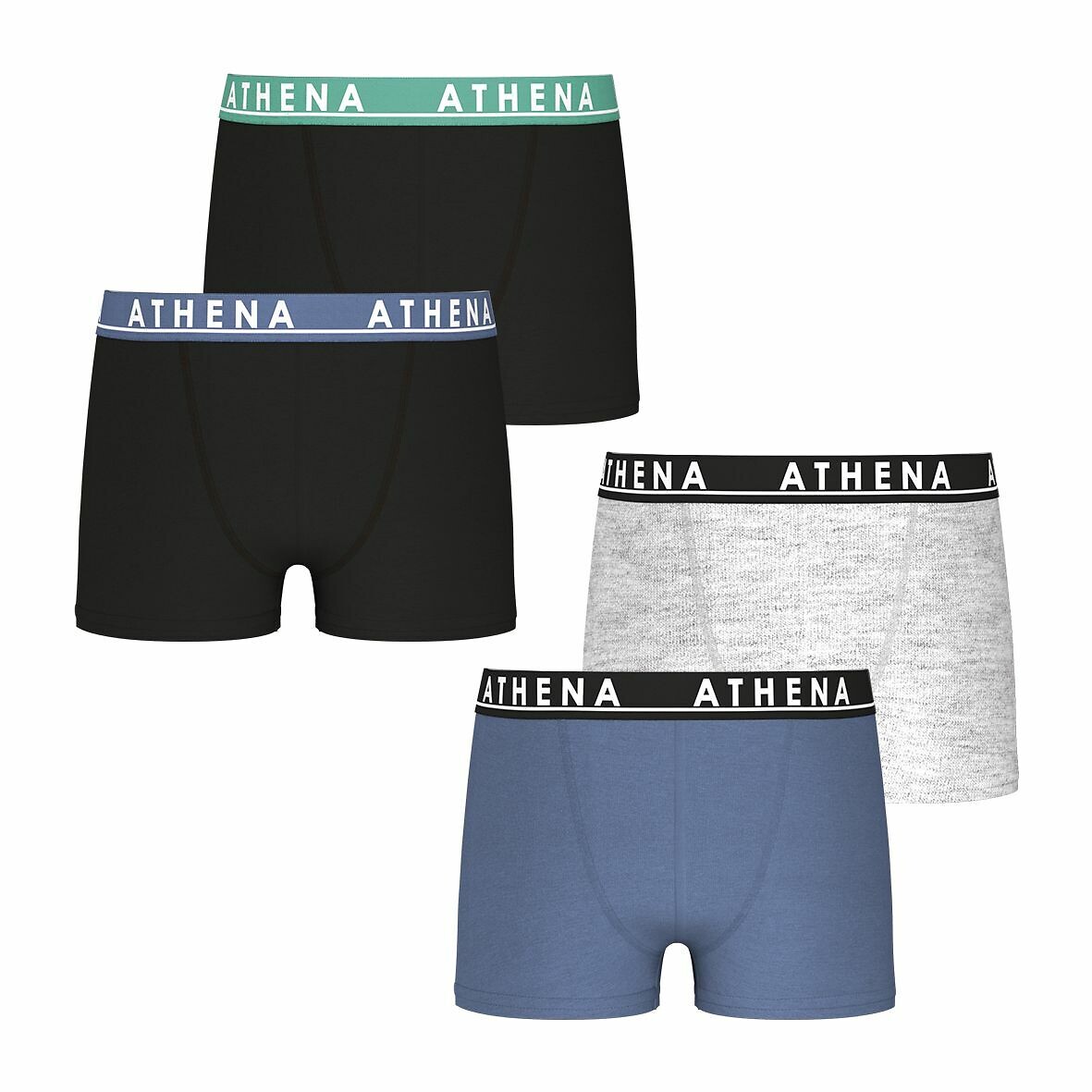 ATHENA<br>Conjunto de 4 cuecas boxer, cores fáceis de combinar
