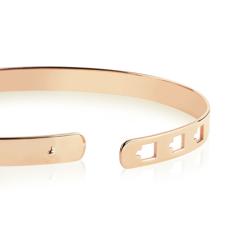 Bracelet jonc poli plaqué or rose 17 cm