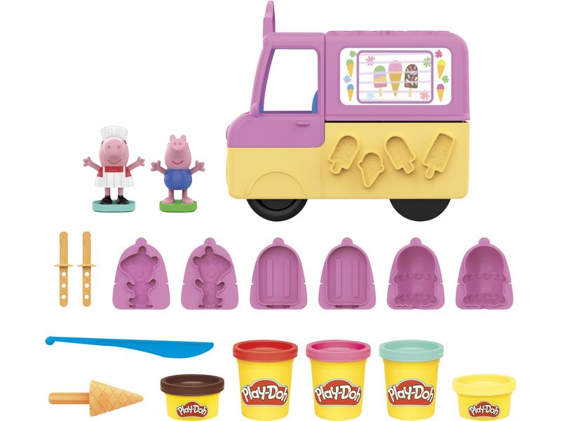 Play-Doh Knetspielzeug Peppa`s Ice Cream Playset Peppas Eiscreme-Spielset mit 5 Knetdosen