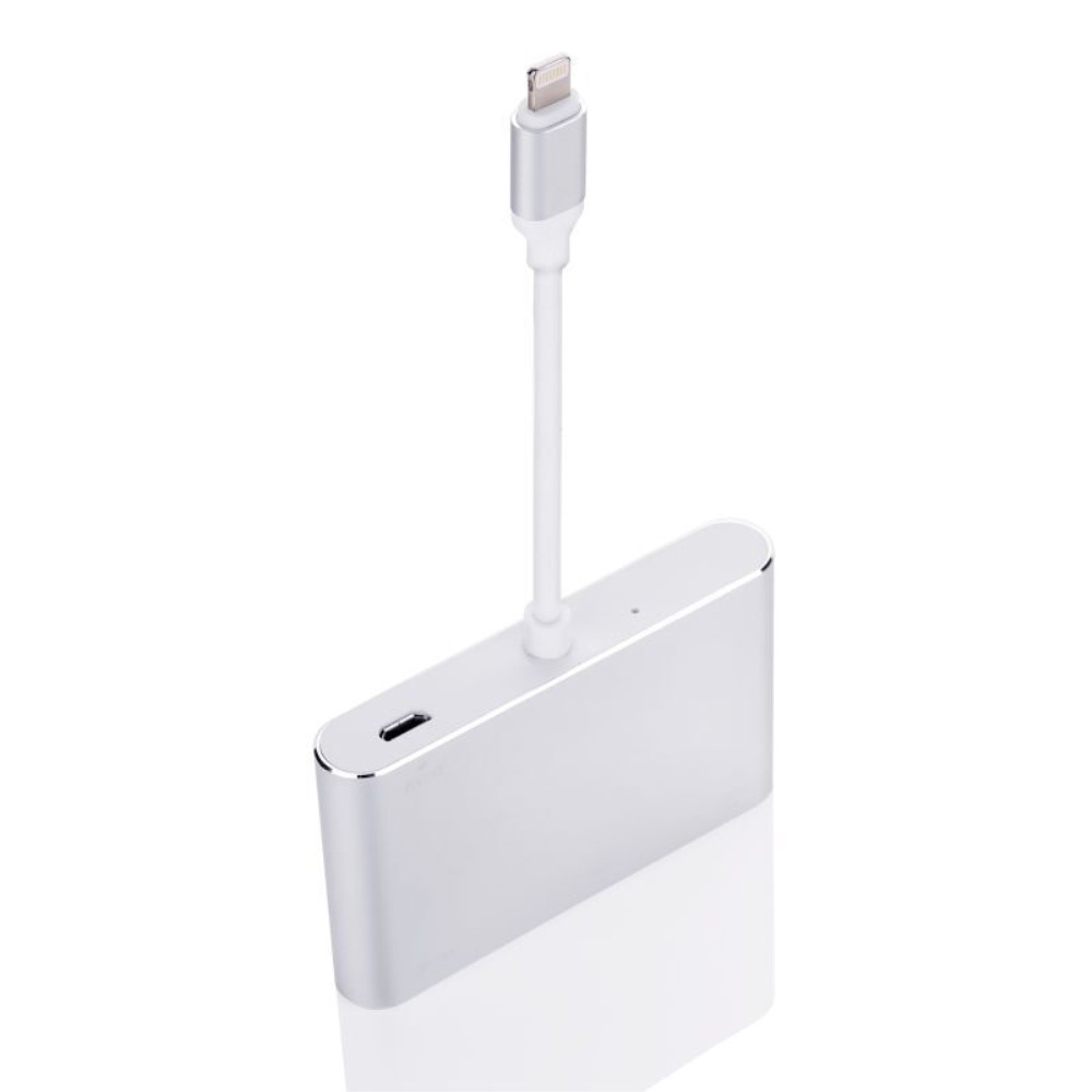 Lightning auf HDMI / VGA / Audio Hub Adapter für Apple iPhone / iPad - Silber