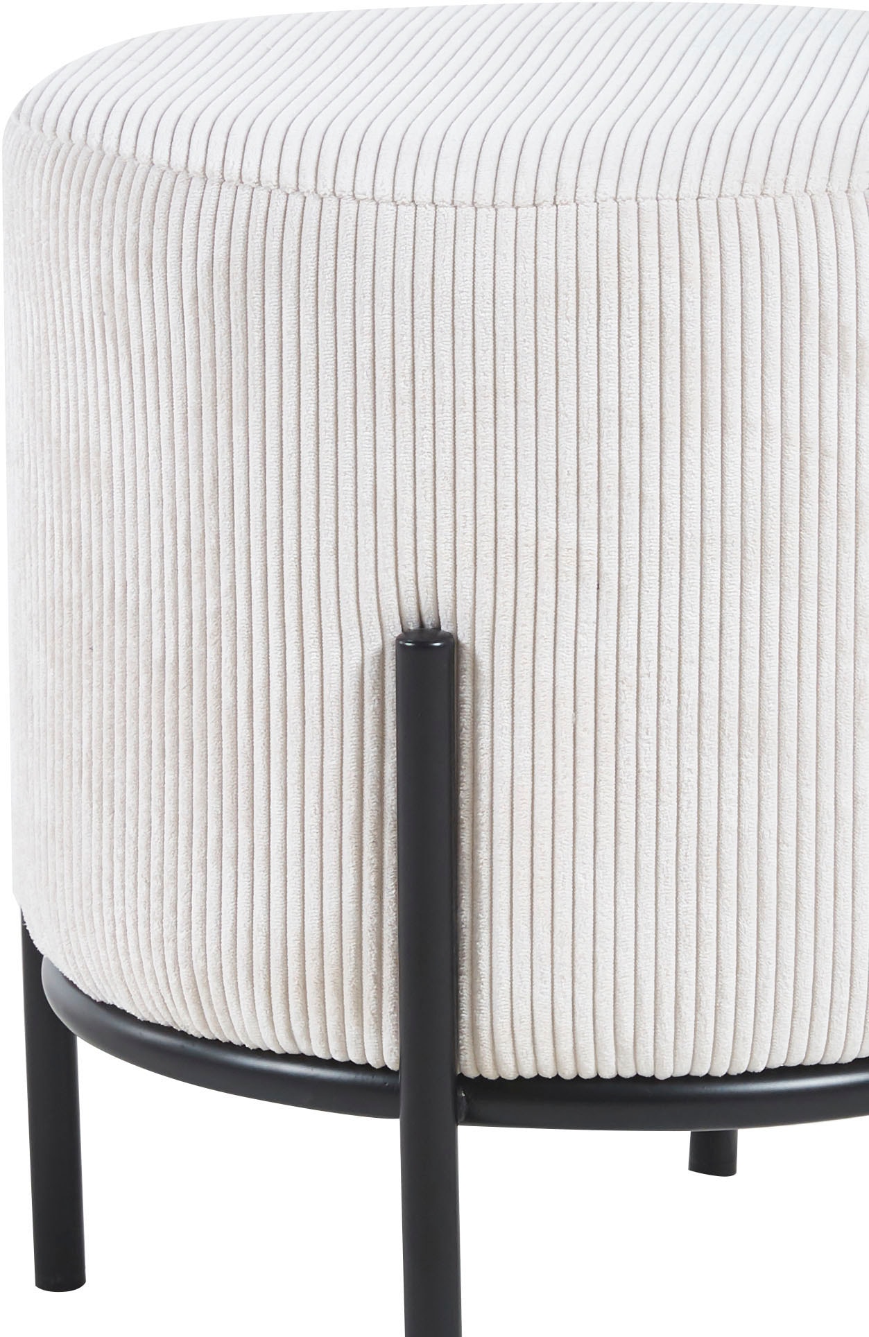 SalesFever Polsterhocker »Komfortabler Polsterhocker« mit Design-Gestell aus schwarzem Metall